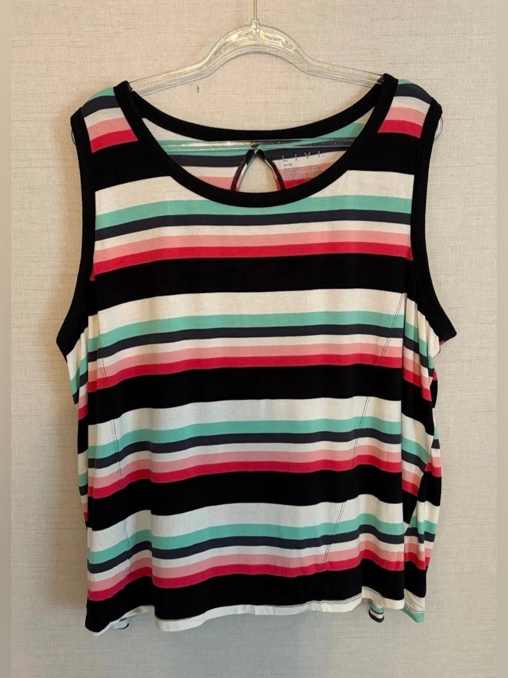Striped Women’s Size 26/28 Sleeveless LIVI Top